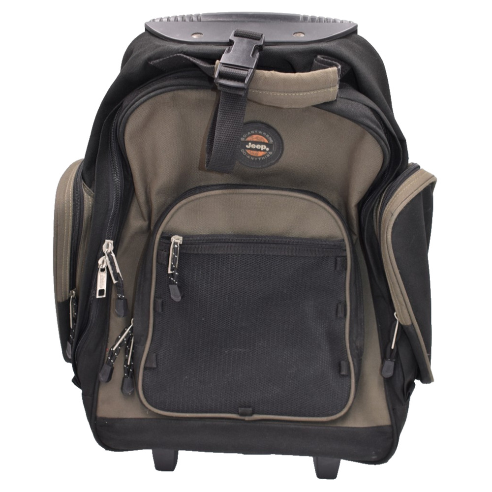 JEEP Rolling Backpack Telescoping Handle - Carry On Wheeled Travel Bag